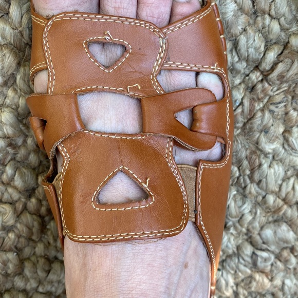 218-You Are Lovely ❤️ Soflex Wedge Leather Slip Sandals - Picture 5 of 5